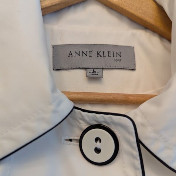 Anne Klein Waterproof White Cropped A-Line Coat - Picture 2 of 12